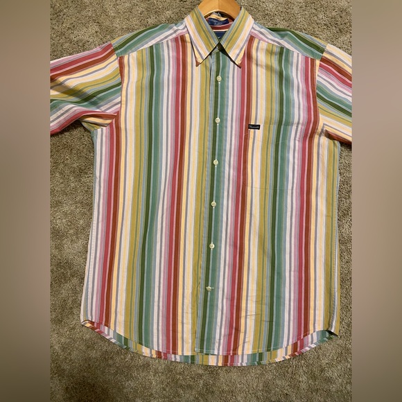 Vintage Faconnable Colorful Striped Button-Down - Picture 9 of 15